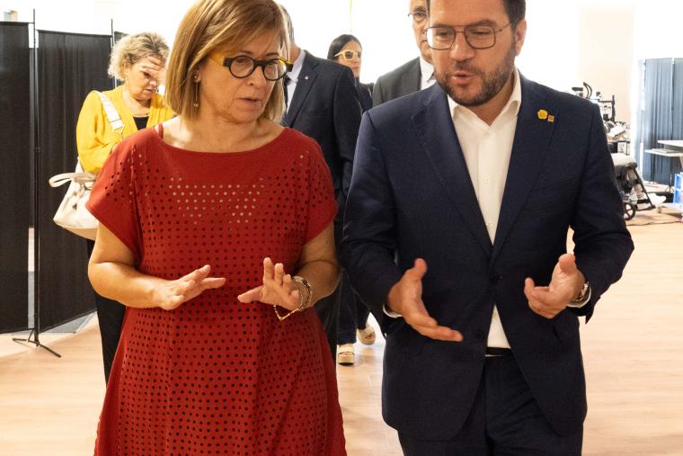 The president of the Generalitat Pere Aragonés visits the Institut Guttmann