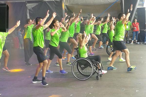 fotografías del escenario del Fitness Day, en el cual participaron 2 ex pacientes del Institut Guttmann